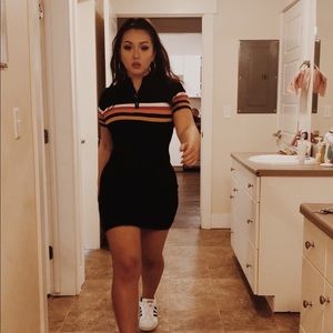 Designer Multi stripe sweater dress